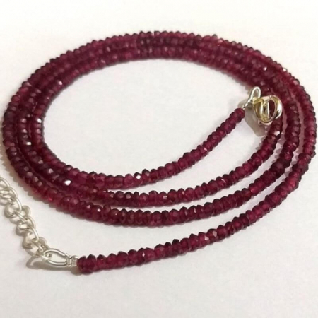 Colier argint cu granat 3 mm, lungime 45 cm [1]