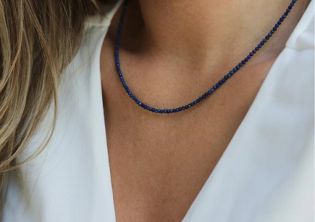 Colier argint lapis lazuli 2.5 mm [1]