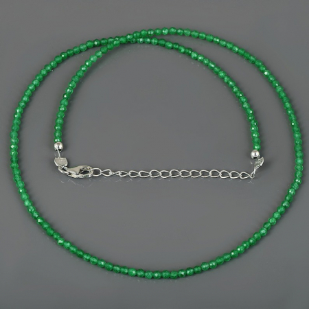 Colier argint onix verde 2.5 mm, lungime 45 cm [1]