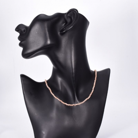 Colier argint piatra lunii piersica 3 mm [1]