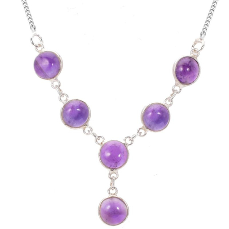 Colier cu ametist din argint Soaptele Amurgului