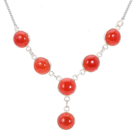 Colier cu carneol din argint Energie de Foc