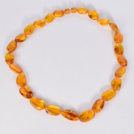 Colier cu chihlimbar cognac pe fir textil 47 cm [5]