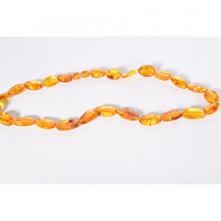 Colier cu chihlimbar cognac pe fir textil 47 cm [4]