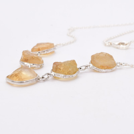 Colier cu citrin brut din argint Sclipiri de Miere [2]