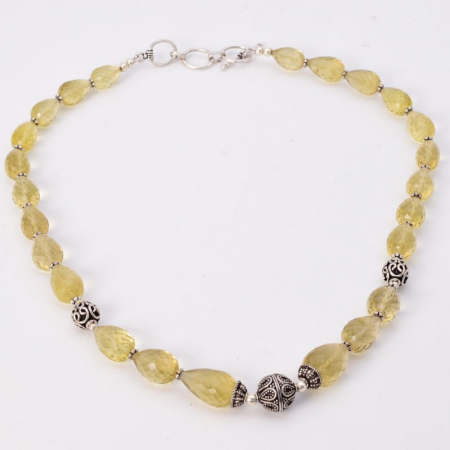 Colier cu lemon cuart si ornamente din argint [2]