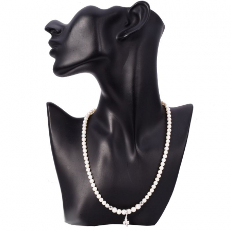 Colier cu perle de cultura Trifoi cu ornamente din argint [1]