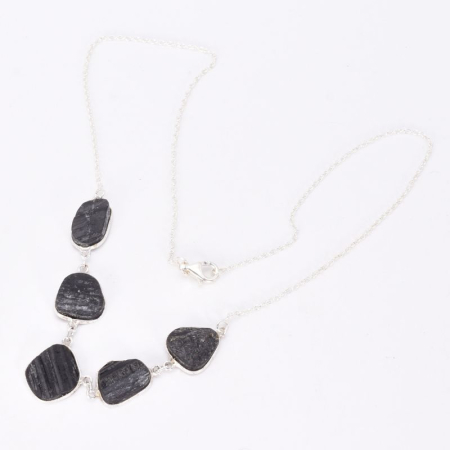 Colier cu turmalina neagra din argint Soaptele Intunericului [4]