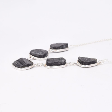 Colier cu turmalina neagra din argint Soaptele Intunericului [2]