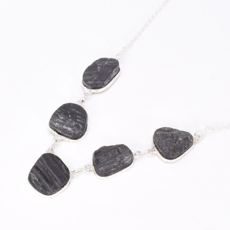 Colier cu turmalina neagra din argint Soaptele Intunericului [3]