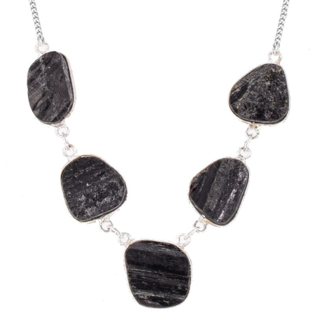 Colier cu turmalina neagra din argint Soaptele Intunericului