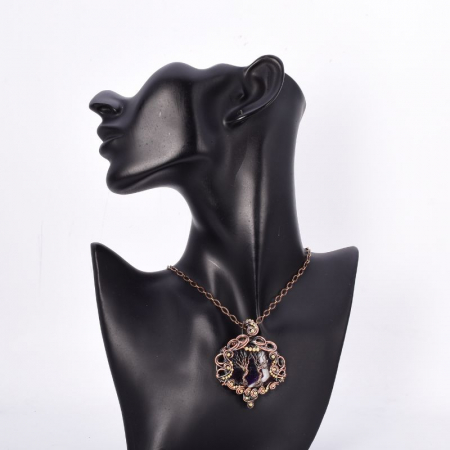 Pandantiv cupru cu ametist chevron Copacul Vietii [1]