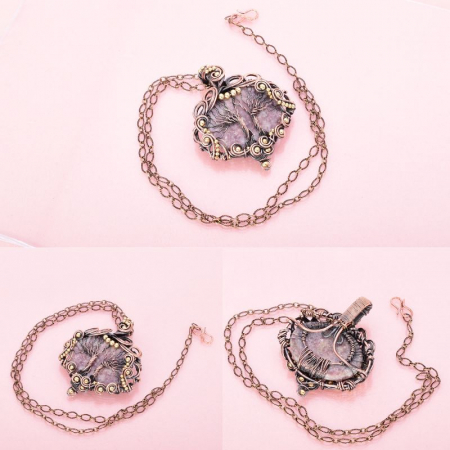 Colier cupru cu lepidolit Copacul Vietii [2]