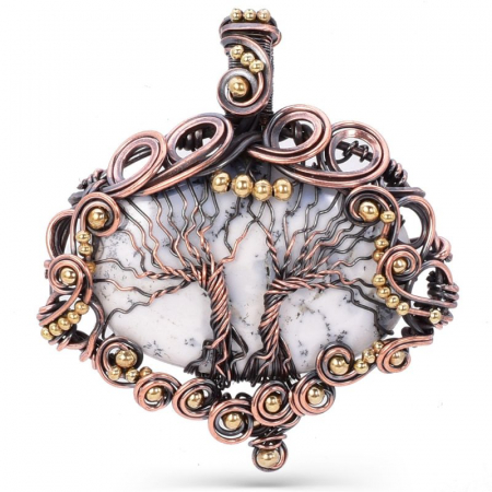 Colier cupru cu opal dendritic Copacul Vietii [0]