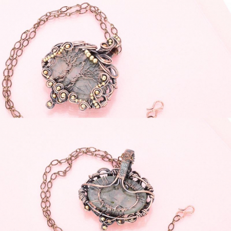 Colier cupru cu prehnit Copacul Vietii [4]