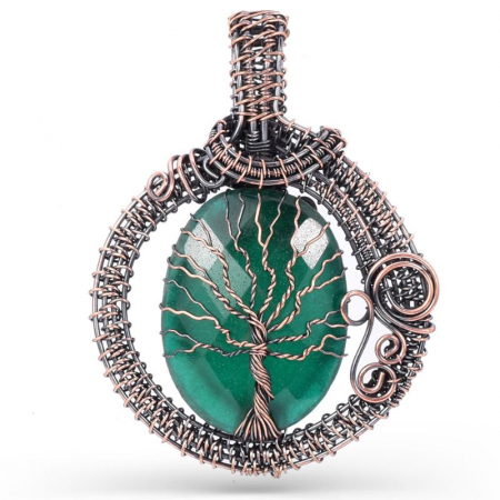 Colier cupru cu smarald Pomul Vietii [0]