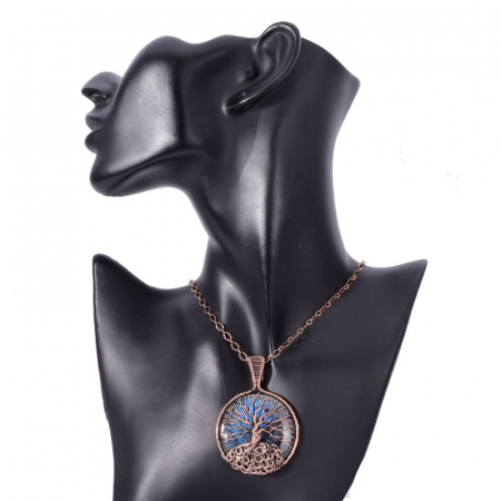 Colier cupru cu labradorit albastru Arborele Vietii [2]