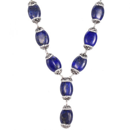 Colier de argint cu lapis lazuli, hematit si CZ [0]
