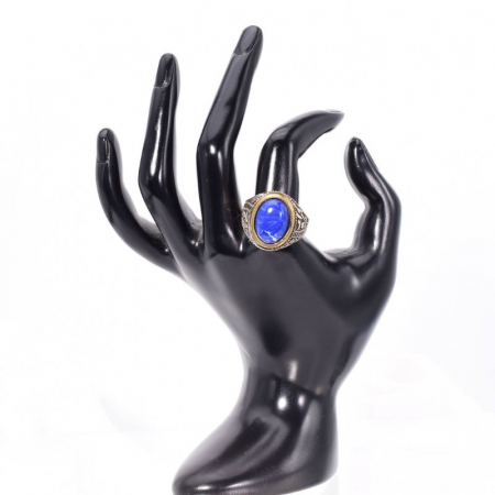 Inel argint barbati cu agat albastru Ochiul Beiului [2]