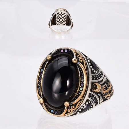 Inel argint barbati cu onix Lampa lui Aladin [1]