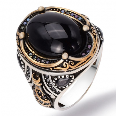 Inel argint barbati cu onix Lampa lui Aladin [0]