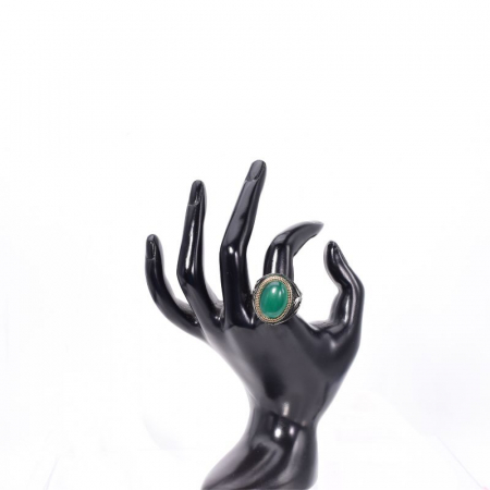 Inel argint barbati cu agat verde Iatagan [3]
