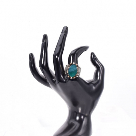 Inel argint barbati cu agat verde Ghearele Dragonului [2]