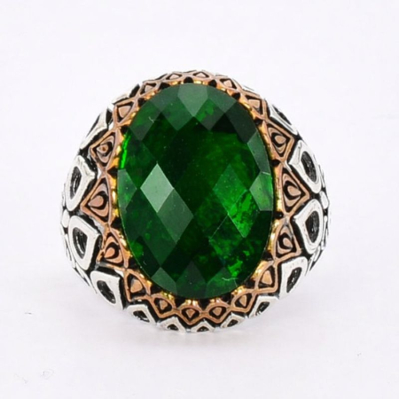 Inel argint barbati cu crom diopsid Piatra Vizirului [2]