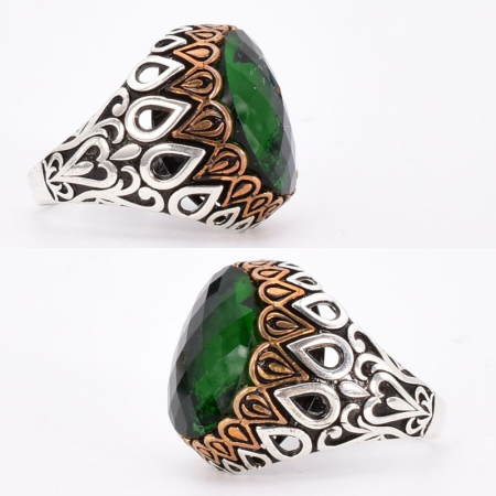 Inel argint barbati cu crom diopsid Piatra Vizirului [1]