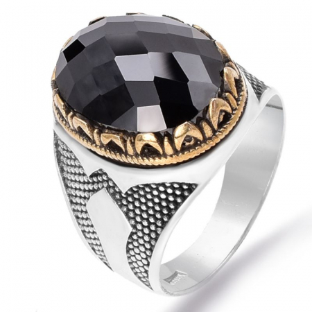 Bijuterii cubic zirconia - Inel argint barbati cu cubic zirconia Eleganta Otomana