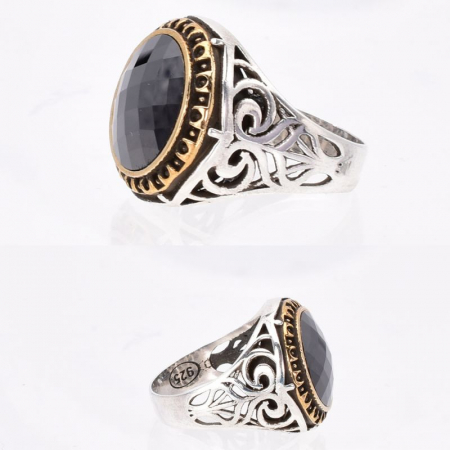 Inel argint barbati cu cubic zirconia rotund [1]