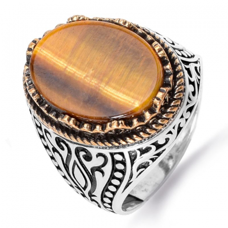 Inel argint barbati cu ochi de tigru Ochiul Inteleptului [0]