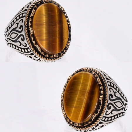 Inel argint barbati cu ochi de tigru Ochiul Inteleptului [2]