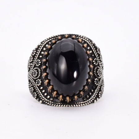 Inel tip ghiul argint barbati cu onix [2]