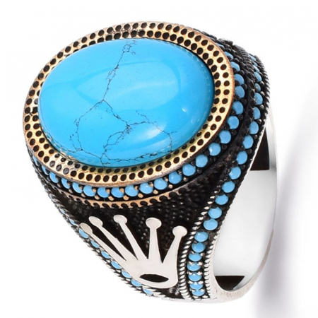 Inel argint barbati cu turcoaz Coroana Sultanului [0]