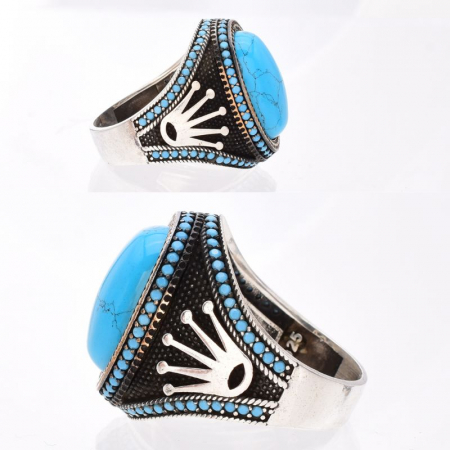 Inel argint barbati cu turcoaz Coroana Sultanului [1]