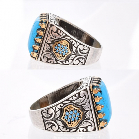 Inel argint barbati cu piatra turcoaz Seraiul de Azur [1]
