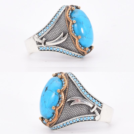 Inel argint barbati cu turcoaz Iatagane, 65-66 [1]