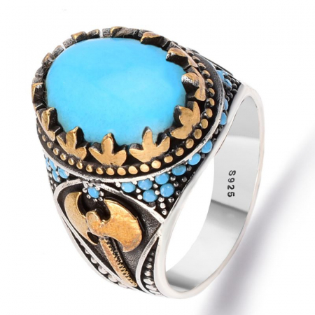Inel argint barbati cu turcoaz Labrys [0]