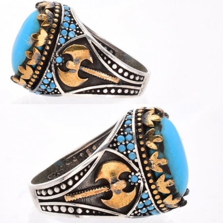 Inel argint barbati cu turcoaz Labrys [1]