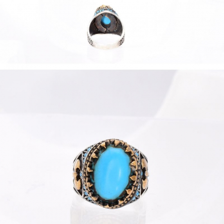 Inel argint barbati cu turcoaz Labrys [2]