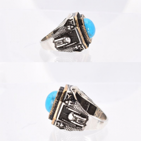Inel argint barbati cu turcoaz rotund Secretele Seraiului [3]