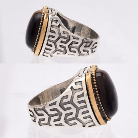 Inel argint barbati cu ochi de tigru Coroana Soarelui [2]