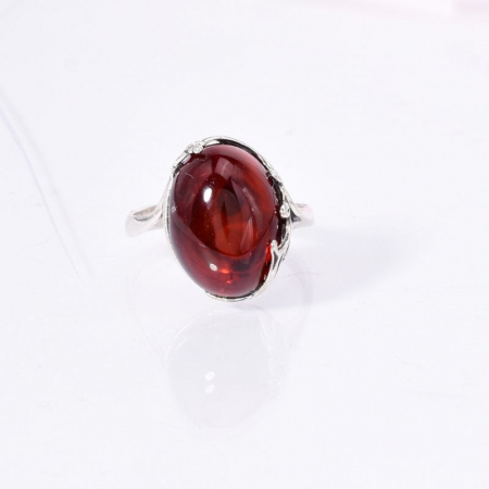 Inel argint Candy cu chihlimbar cherry cabochon [1]