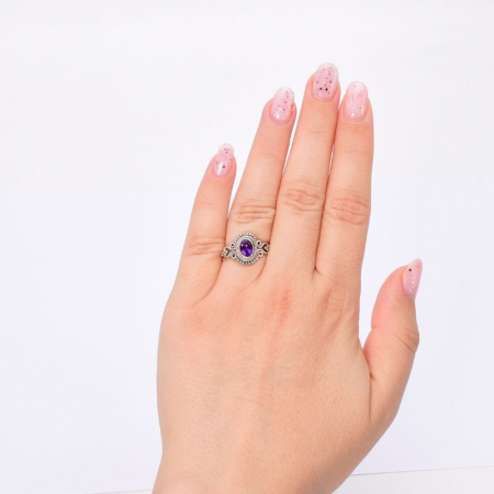 Inel argint cu ametist boho-chic [2]