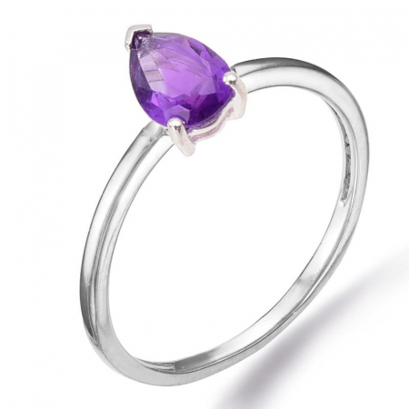 Inele argint cu pietre - Inel argint cu ametist solitaire Raze Violet