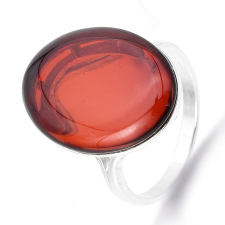 Inele argint cu pietre - Inel argint cu chihlimbar Cherry Majestic