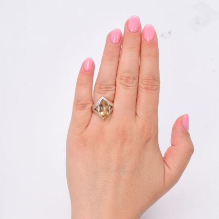 Inel argint cu citrin, marchiz [1]