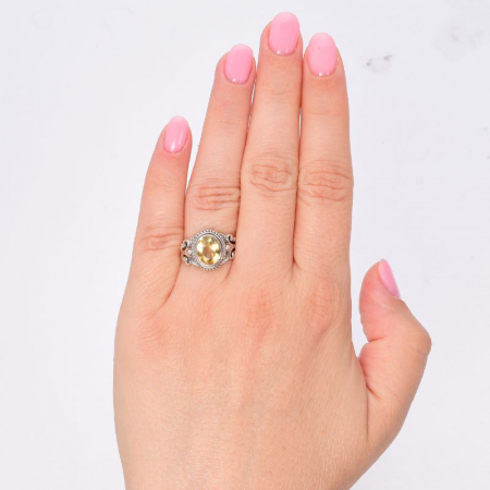 Inel argint cu citrin, model fluture [1]