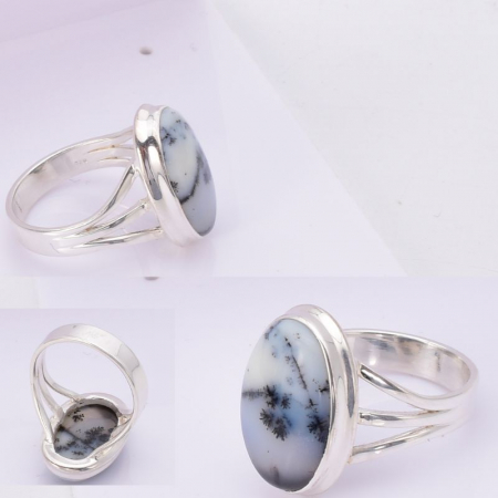 Inel argint cu opal dendritic oval Inghetat in Timp [1]